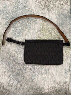 Michael Kors Monogram Black Belt Bag
